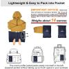 imageOutdoor Ventures Mens Lightweight Packable Hooded Puffer Jacket Insulated Winter Coat for Snow Ski TravelingYellowWhiteBluefold in Pocket