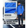 imageOutdoor Ventures Mens Packable Rain Jacket Waterproof Lightweight Raincoat with Hood Windproof Cycling JacketsBright Blue