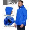 imageOutdoor Ventures Mens Packable Rain Jacket Waterproof Lightweight Raincoat with Hood Windproof Cycling JacketsBright Blue