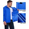 imageOutdoor Ventures Mens Packable Rain Jacket Waterproof Lightweight Raincoat with Hood Windproof Cycling JacketsBright Blue