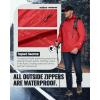 imageOutdoor Ventures Mens Packable Rain Jacket Waterproof Lightweight Raincoat with Hood Windproof Cycling JacketsBright Red
