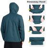 imageOutdoor Ventures Mens Rain Jacket Waterproof Lightweight Packable Rain Shell Raincoat with Hood for Golf Hiking TravelDark Cyan