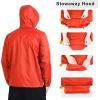 imageOutdoor Ventures Mens Rain Jacket Waterproof Lightweight Packable Rain Shell Raincoat with Hood for Golf Hiking TravelLight Orange Red