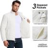 imageOutdoor Ventures Mens Lightweight Packable Puffer Winter Jacket Insulated Puffy Coat for Snow Ski Hiking TravelCreamfold in Pocket Or Bag
