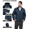 imageOutdoor Ventures Mens Lightweight Packable Puffer Winter Jacket Insulated Puffy Coat for Snow Ski Hiking TravelDark Denimfold in Pocket Or Bag