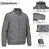 imageOutdoor Ventures Mens Lightweight Packable Puffer Winter Jacket Insulated Puffy Coat for Snow Ski Hiking TravelGreyfold in Bag