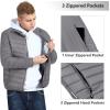 imageOutdoor Ventures Mens Lightweight Packable Puffer Winter Jacket Insulated Puffy Coat for Snow Ski Hiking TravelGreyfold in Bag