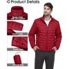 imageOutdoor Ventures Mens Lightweight Packable Puffer Winter Jacket Insulated Puffy Coat for Snow Ski Hiking TravelMountain Redfold in Bag