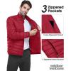 imageOutdoor Ventures Mens Lightweight Packable Puffer Winter Jacket Insulated Puffy Coat for Snow Ski Hiking TravelMountain Redfold in Bag