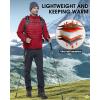 imageOutdoor Ventures Mens Lightweight Packable Puffer Winter Jacket Insulated Puffy Coat for Snow Ski Hiking TravelMountain Redfold in Bag