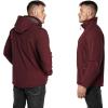 imageOutdoor Ventures Mens Lightweight Softshell Jacket Fleece Lined Hooded Water Resistant Winter Hiking Windbreaker JacketsDark Redremovable Hood