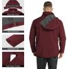 imageOutdoor Ventures Mens Lightweight Softshell Jacket Fleece Lined Hooded Water Resistant Winter Hiking Windbreaker JacketsDark Redremovable Hood