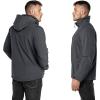 imageOutdoor Ventures Mens Lightweight Softshell Jacket Fleece Lined Hooded Water Resistant Winter Hiking Windbreaker JacketsDarkgrey Melangeremovable Hood