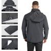 imageOutdoor Ventures Mens Lightweight Softshell Jacket Fleece Lined Hooded Water Resistant Winter Hiking Windbreaker JacketsDarkgrey Melangeremovable Hood