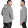 imageOutdoor Ventures Mens Lightweight Softshell Jacket Fleece Lined Hooded Water Resistant Winter Hiking Windbreaker JacketsMid Greyremovable Hood