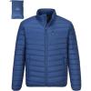 imageOutdoor Ventures Mens Lightweight Packable Puffer Winter Jacket Insulated Puffy Coat for Snow Ski Hiking TravelCollegiate Navyfold in Pocket