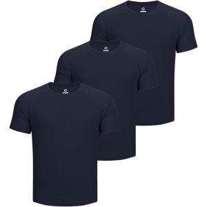 imageOutdoor Ventures Mens Workout Dry Fit T Shirts 3 Pack Quick Dry Active Short Sleeve Tee Shirts for Athletic Running GymNavy BlueNavy BlueNavy Blue