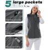 imageOutdoor Ventures Womens Hooded Lightweight Softshell Vest Windproof Fleece Lined Sleeveless Jacket for Golf Running TravelGrey