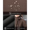 imageOutdoor Ventures Womens Lightweight Waterproof Fleece Lined Hooded Softshell Rain Jacket Warm Windbreaker Long CoatBrown