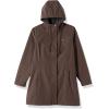 imageOutdoor Ventures Womens Lightweight Waterproof Fleece Lined Hooded Softshell Rain Jacket Warm Windbreaker Long CoatBrown