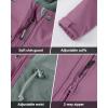 imageOutdoor Ventures Womens Lightweight Waterproof Fleece Lined Hooded Softshell Rain Jacket Warm Windbreaker Long CoatLight Pinky Purple