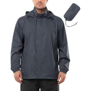 imageOutdoor Ventures Mens Rain Jacket Waterproof Lightweight Packable Rain Shell Raincoat with Hood for Golf Hiking Travel