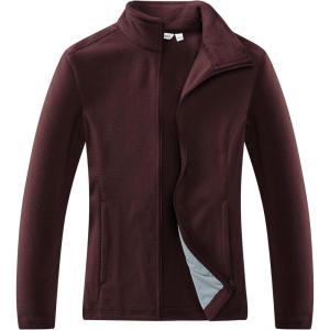 imageOutdoor Ventures Womens Lightweight Warm Zip Up LongSleeve Soft Polar Fleece Jacket for Fall WinterChocolate