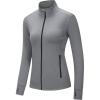 imageOutdoor Ventures Womens Full Zip Up Athletic Jacket Lightweight Workout Running Jacket with Pockets for Hiking Yoga GymLight Grey Heather