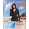 image33000ft Womens UPF 50 Sun Protection Jacket Lightweight Hoodie Zip Long Sleeve Athletic Shirt for Hiking RunningDark Black