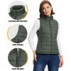 imageOutdoor Ventures Womens Lightweight Puffer Vest Outerwear Zip Up Warm Sleeveless Winter Jacket Padded Gilet Quilted CoatArmy Green