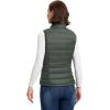 imageOutdoor Ventures Womens Lightweight Puffer Vest Outerwear Zip Up Warm Sleeveless Winter Jacket Padded Gilet Quilted CoatArmy Green