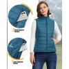 imageOutdoor Ventures Womens Lightweight Puffer Vest Outerwear Zip Up Warm Sleeveless Winter Jacket Padded Gilet Quilted CoatModern Blue