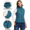 imageOutdoor Ventures Womens Lightweight Puffer Vest Outerwear Zip Up Warm Sleeveless Winter Jacket Padded Gilet Quilted CoatModern Blue