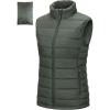 imageOutdoor Ventures Womens Lightweight Puffer Vest Outerwear Zip Up Warm Sleeveless Winter Jacket Padded Gilet Quilted CoatArmy Green