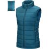 imageOutdoor Ventures Womens Lightweight Puffer Vest Outerwear Zip Up Warm Sleeveless Winter Jacket Padded Gilet Quilted CoatModern Blue