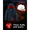 imageOutdoor Ventures Womens Hooded Puffer Jacket Waterproof Lightweight FullZip Warm Quilted Winter CoatDeep Blue