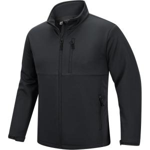 imageOutdoor Ventures Mens Softshell Jacket Waterproof Fleece Lined Rain Shell Jacket Lightweight Windbreaker for Hiking TravelGrey