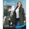 imageOutdoor Ventures Womens Long Hooded Lightweight Puffer Coat Quilted Insulated Winter JacketArmy Green