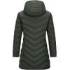 imageOutdoor Ventures Womens Long Hooded Lightweight Puffer Coat Quilted Insulated Winter JacketArmy Green