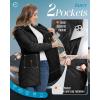 imageOutdoor Ventures Womens Long Hooded Lightweight Puffer Coat Quilted Insulated Winter JacketBlack