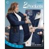 imageOutdoor Ventures Womens Long Hooded Lightweight Puffer Coat Quilted Insulated Winter JacketBlue