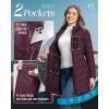 imageOutdoor Ventures Womens Long Hooded Lightweight Puffer Coat Quilted Insulated Winter JacketWine