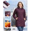 imageOutdoor Ventures Womens Long Hooded Lightweight Puffer Coat Quilted Insulated Winter JacketWine