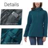 imageOutdoor Ventures Womens Softshell Jacket with Removable Hood Insulated Windbreaker Waterproof Warm Fleece Lined CoatModern Blue