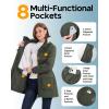 imageOutdoor Ventures Womens Waterproof Fleece Lined Winter Coat Parka Removable Hood Warm Long Insulated Thicken Puffer JacketGreenish Brown