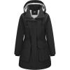 imageOutdoor Ventures Womens Waterproof Fleece Lined Winter Coat Parka Removable Hood Warm Long Insulated Thicken Puffer JacketBlack