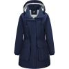 imageOutdoor Ventures Womens Waterproof Fleece Lined Winter Coat Parka Removable Hood Warm Long Insulated Thicken Puffer JacketNavy