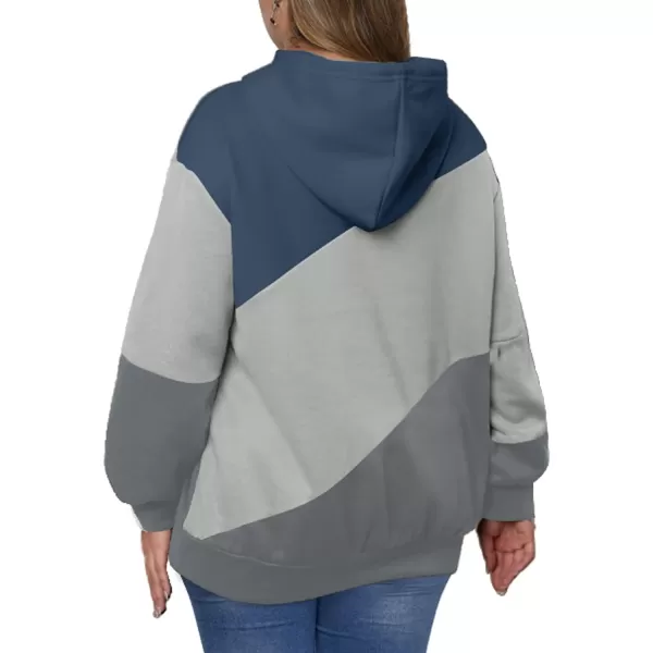 Eytino Women Plus Size Hoodies Sweatshirts Long Sleeve Colorblock Drawstring Hooded Tops