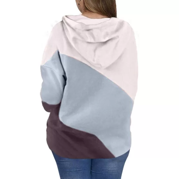 Eytino Women Plus Size Hoodies Sweatshirts Long Sleeve Colorblock Drawstring Hooded Tops