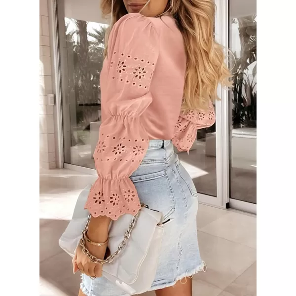 Eytino Womens Plus Size Hollow Out Ruffle Short Sleeve Crewneck Summer Casual Tee Shirts Blouse